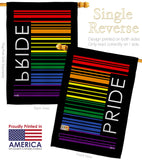 Pride Barcode - Support Inspirational Vertical Impressions Decorative Flags HG148686 Made In USA