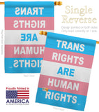 Trans Rights Human Rights - Support Inspirational Vertical Impressions Decorative Flags HG148688 Made In USA