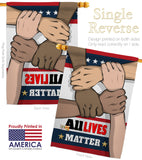 All Lives Matter - Support Inspirational Vertical Impressions Decorative Flags HG170016 Made In USA