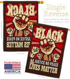 No Justice No Peace - Support Inspirational Vertical Impressions Decorative Flags HG170018 Made In USA
