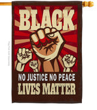 No Justice No Peace - Support Inspirational Vertical Impressions Decorative Flags HG170018 Made In USA