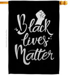 BLM Solidarity - Support Inspirational Vertical Impressions Decorative Flags HG170054 Made In USA