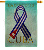 Pray For Cuba - Support Inspirational Vertical Impressions Decorative Flags HG170213 Made In USA