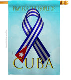 Pray For Cuba - Support Inspirational Vertical Impressions Decorative Flags HG170213 Made In USA