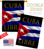Cuba Libre - Support Inspirational Vertical Impressions Decorative Flags HG170217 Made In USA