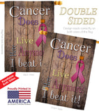 Cancer Does Not Live Here Anymore Pink Ribbon - Support Inspirational Vertical Impressions Decorative Flags HG191187 Made In USA