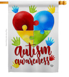 Autism Awareness - Support Inspirational Vertical Impressions Decorative Flags HG192063 Made In USA