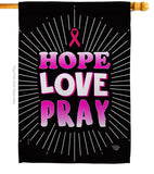 Love for Pink Ribbon - Support Inspirational Vertical Impressions Decorative Flags HG192072 Made In USA