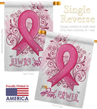 Pink Power - Support Inspirational Vertical Impressions Decorative Flags HG192331 Made In USA