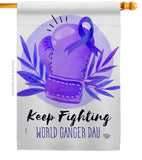 Keep Fighting - Support Inspirational Vertical Impressions Decorative Flags HG192418 Made In USA