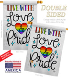 Live with Love - Support Inspirational Vertical Impressions Decorative Flags HG192461 Made In USA