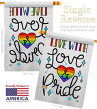 Live with Love - Support Inspirational Vertical Impressions Decorative Flags HG192461 Made In USA