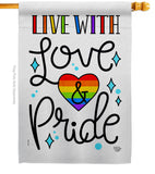 Live with Love - Support Inspirational Vertical Impressions Decorative Flags HG192461 Made In USA