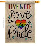 Live with Love - Support Inspirational Vertical Impressions Decorative Flags HG192461 Made In USA