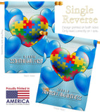 Heart Autism - Support Inspirational Vertical Impressions Decorative Flags HG192533 Made In USA