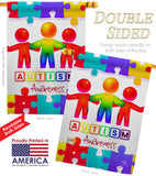 Support Autism - Support Inspirational Vertical Impressions Decorative Flags HG192534 Made In USA