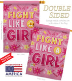 Fight Like Girl - Support Inspirational Vertical Impressions Decorative Flags HG192627 Made In USA