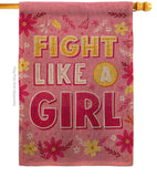 Fight Like Girl - Support Inspirational Vertical Impressions Decorative Flags HG192627 Made In USA