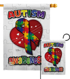 Autism Awareness - Support Inspirational Vertical Impressions Decorative Flags HG115085 Made In USA