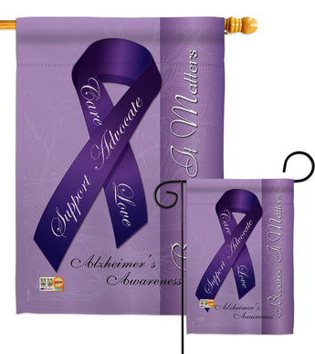 Alzheimer's - Support Inspirational Vertical Impressions Decorative Flags HG115093 Made In USA