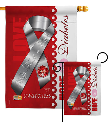 Diabetes - Support Inspirational Vertical Impressions Decorative Flags HG115097 Made In USA