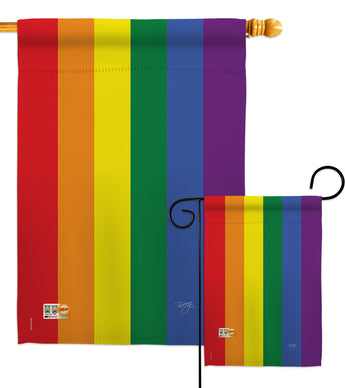 Rainbow - Support Inspirational Vertical Impressions Decorative Flags HG115100 Made In USA