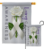 Lung Cancer Awareness - Support Inspirational Vertical Impressions Decorative Flags HG115207 Made In USA