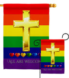 All Are Welcome - Support Inspirational Vertical Impressions Decorative Flags HG115248 Made In USA