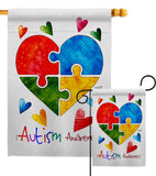 Autism Love - Support Inspirational Vertical Impressions Decorative Flags HG137487 Made In USA