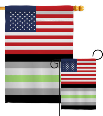 US Agender Pride - Support Inspirational Vertical Impressions Decorative Flags HG148026 Made In USA