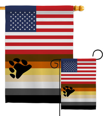 US Bear Brotherhood - Support Inspirational Vertical Impressions Decorative Flags HG148029 Made In USA