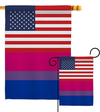 US Bisexual - Support Inspirational Vertical Impressions Decorative Flags HG148030 Made In USA