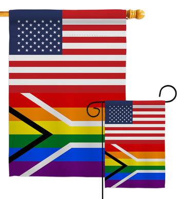US Gay Flag of South Africa - Support Inspirational Vertical Impressions Decorative Flags HG148032 Made In USA