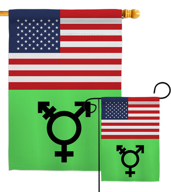 US Israeli transgender and genderqueer - Support Inspirational Vertical Impressions Decorative Flags HG148036 Made In USA