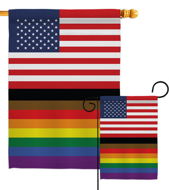 US Philadelphia Rainbow  - Support Inspirational Vertical Impressions Decorative Flags HG148053 Made In USA