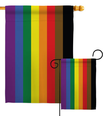 Philadelphia Rainbow  - Support Inspirational Vertical Impressions Decorative Flags HG148641 Made In USA