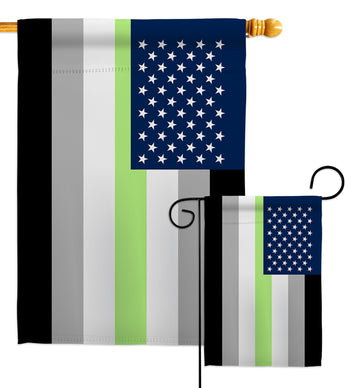 US Agender Pride - Support Inspirational Vertical Impressions Decorative Flags HG148643 Made In USA