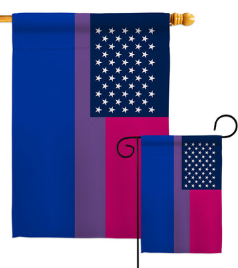 US Bisexual - Support Inspirational Vertical Impressions Decorative Flags HG148647 Made In USA