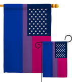 US Bisexual - Support Inspirational Vertical Impressions Decorative Flags HG148647 Made In USA