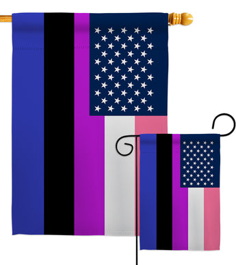 US Genderfluidity Pride - Support Inspirational Vertical Impressions Decorative Flags HG148649 Made In USA