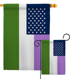 US Genderqueer pride - Support Inspirational Vertical Impressions Decorative Flags HG148650 Made In USA