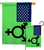 US Israeli transgender and genderqueer - Support Inspirational Vertical Impressions Decorative Flags HG148652 Made In USA