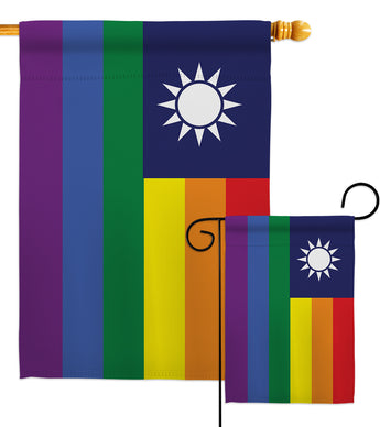 Taiwan Pride - Support Inspirational Vertical Impressions Decorative Flags HG148672 Made In USA