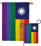 Taiwan Pride - Support Inspirational Vertical Impressions Decorative Flags HG148672 Made In USA