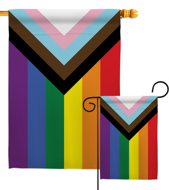 Progress Pride - Support Inspirational Vertical Impressions Decorative Flags HG148685 Made In USA