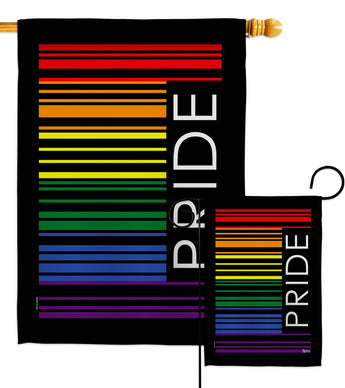 Pride Barcode - Support Inspirational Vertical Impressions Decorative Flags HG148686 Made In USA