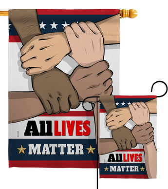 All Lives Matter - Support Inspirational Vertical Impressions Decorative Flags HG170016 Made In USA