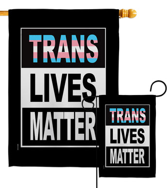 Trans Lives Matter - Support Inspirational Vertical Impressions Decorative Flags HG170127 Made In USA