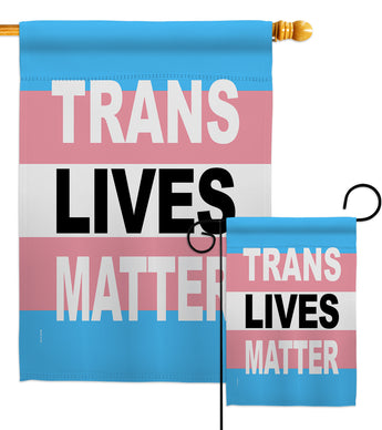 Pride Trans Lives Matter - Support Inspirational Vertical Impressions Decorative Flags HG170128 Made In USA