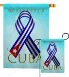 Pray For Cuba - Support Inspirational Vertical Impressions Decorative Flags HG170213 Made In USA